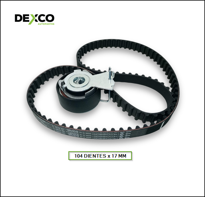 KIT DISTRIBUCION CITROEN C3 / BERLINGO 1.4 MOTOR TU3JP (tensor automático) (104 dientes x 17 mm) - PEUGEOT 206 / 207 1.4 MOTOR TU3JP (TENSOR AUTOMATICO DESDE MOTOR 3666766) SKF: VKMA-03254