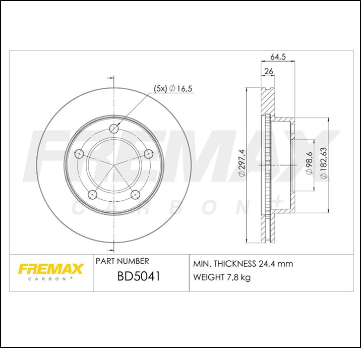 DISCO DE FRENO DELANTEROS FORD F150 -  Ø 297.4 MM