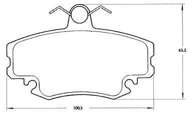 PASTILLA DE FRENO DEL RENAULT 18 - 19 - 21 - CLIO-  EXPRES - MEGANE- LOGAN -SANDERO - PUEGEOT 205 - CITROEN ZX(C/ SENSOR 19CM)